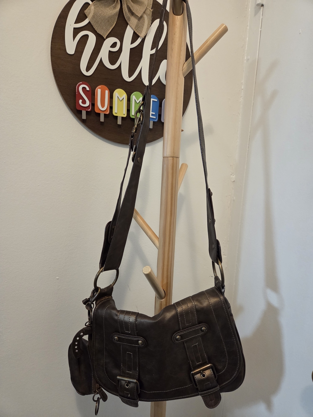 Nine West Striped Interior Tote with Brown Trim